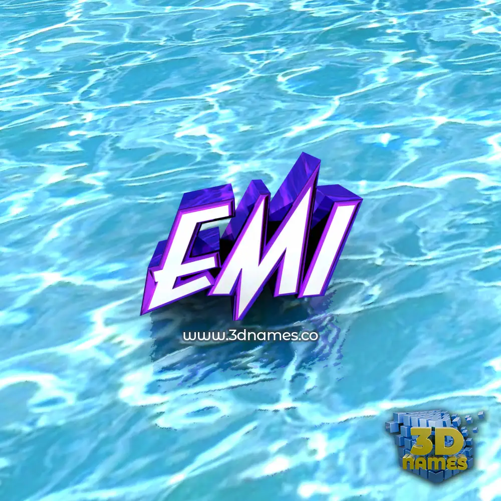 emi in Water style - 3D name wallpaper
