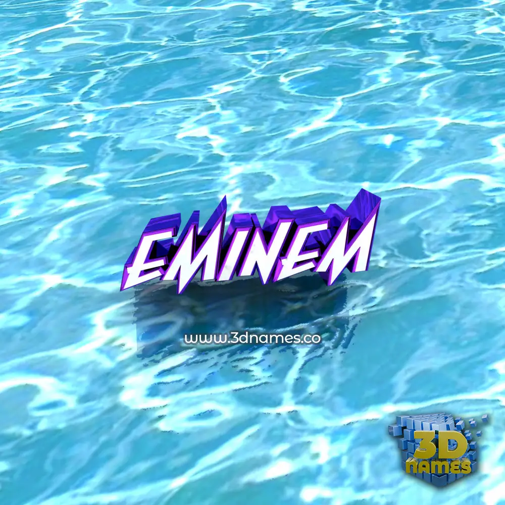 eminem in Water style - 3D name wallpaper