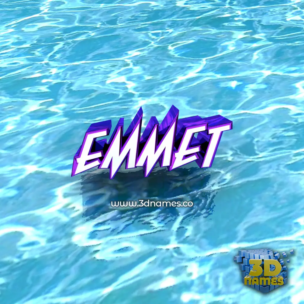 emmet in Water style - 3D name wallpaper