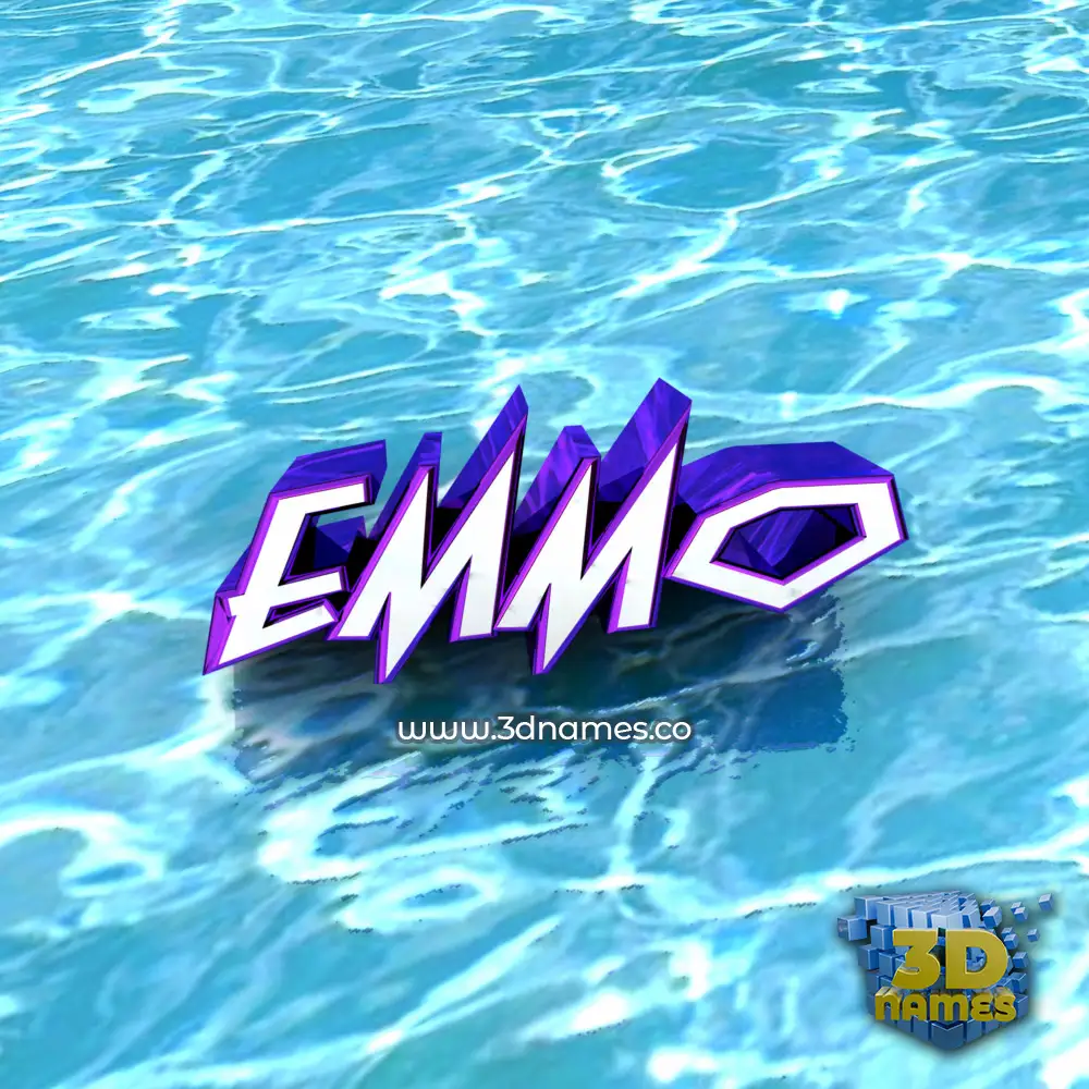 emmo in Water style - 3D name wallpaper