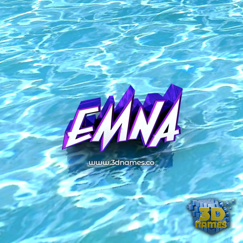 emna in Water style - 3D name wallpaper
