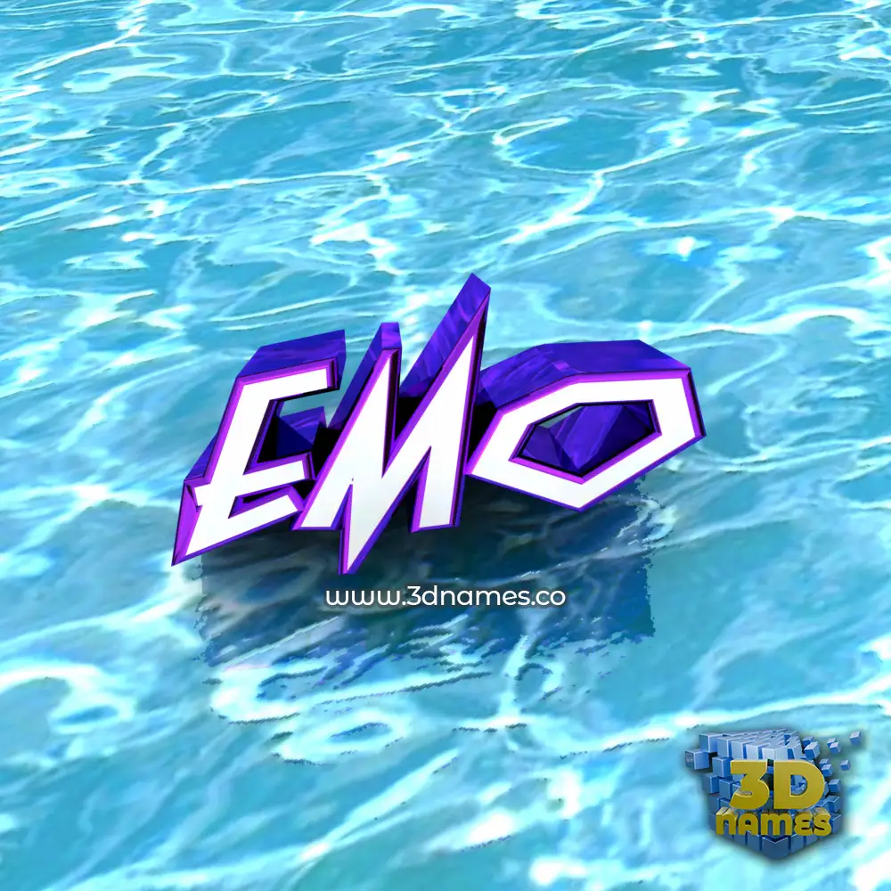 emo in Water style - 3D name wallpaper