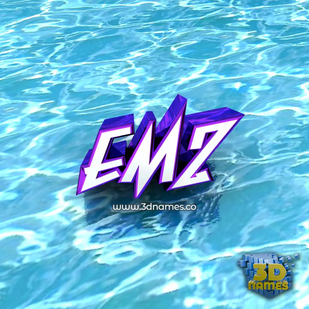 emz in Water style - 3D name wallpaper