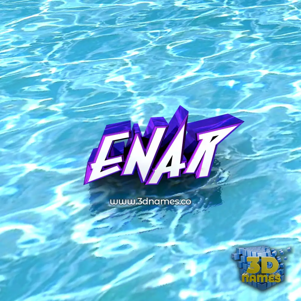 enar in Water style - 3D name wallpaper