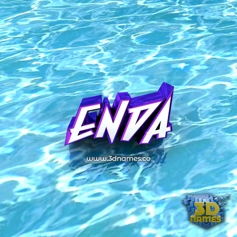 enda in Water style - 3D name wallpaper