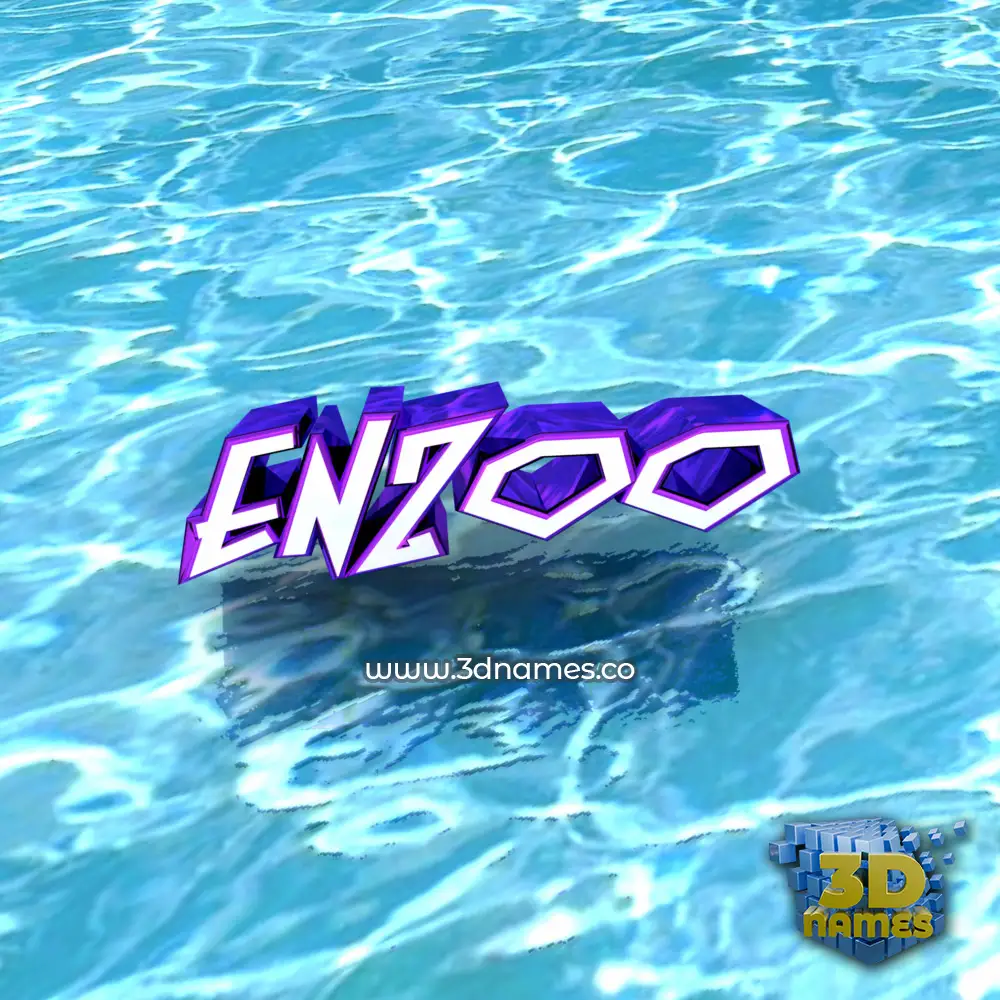 enzoo in Water style - 3D name wallpaper
