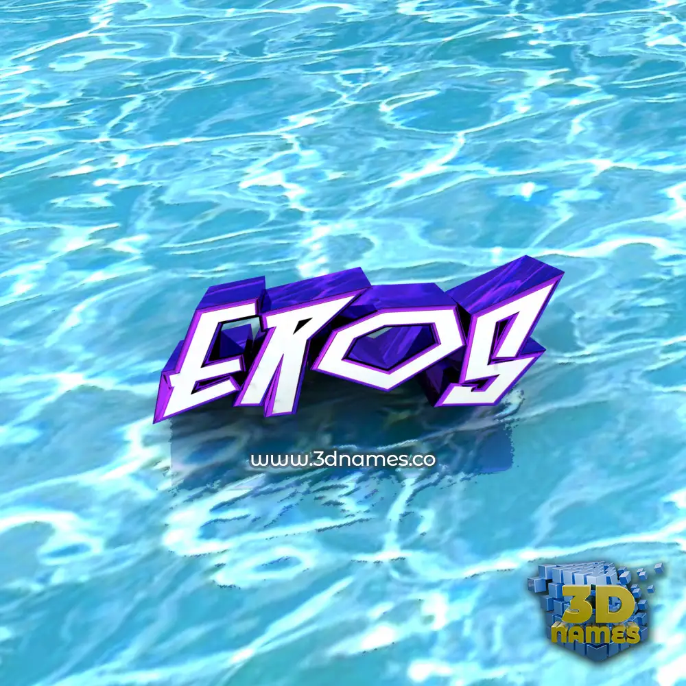 eros in Water style - 3D name wallpaper