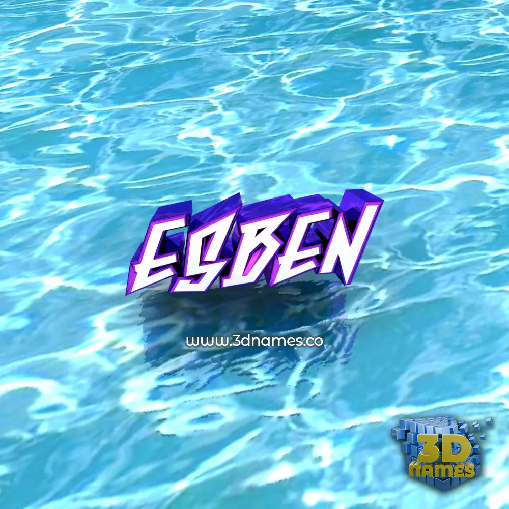 esben in Water style - 3D name wallpaper