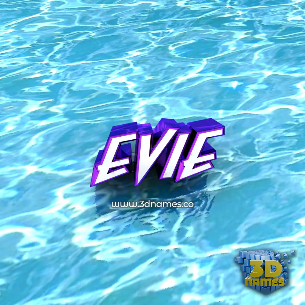 evie in Water style - 3D name wallpaper
