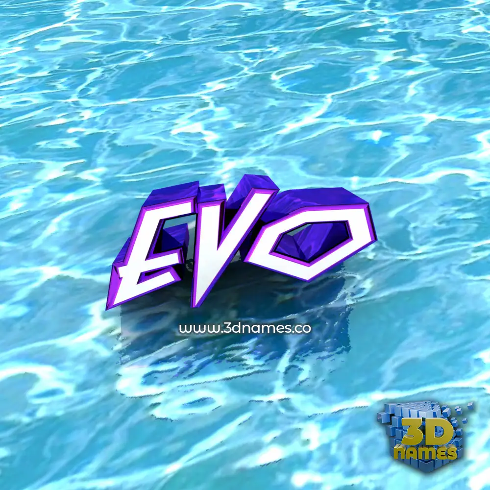 evo in Water style - 3D name wallpaper