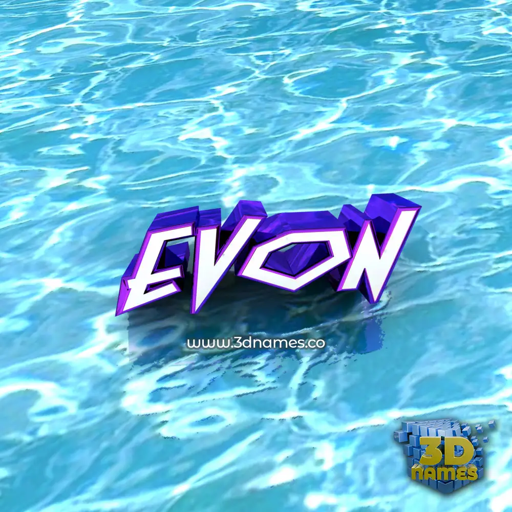 evon in Water style - 3D name wallpaper