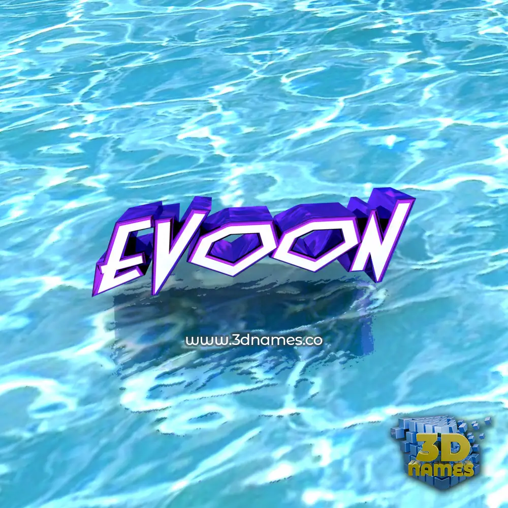 evoon in Water style - 3D name wallpaper