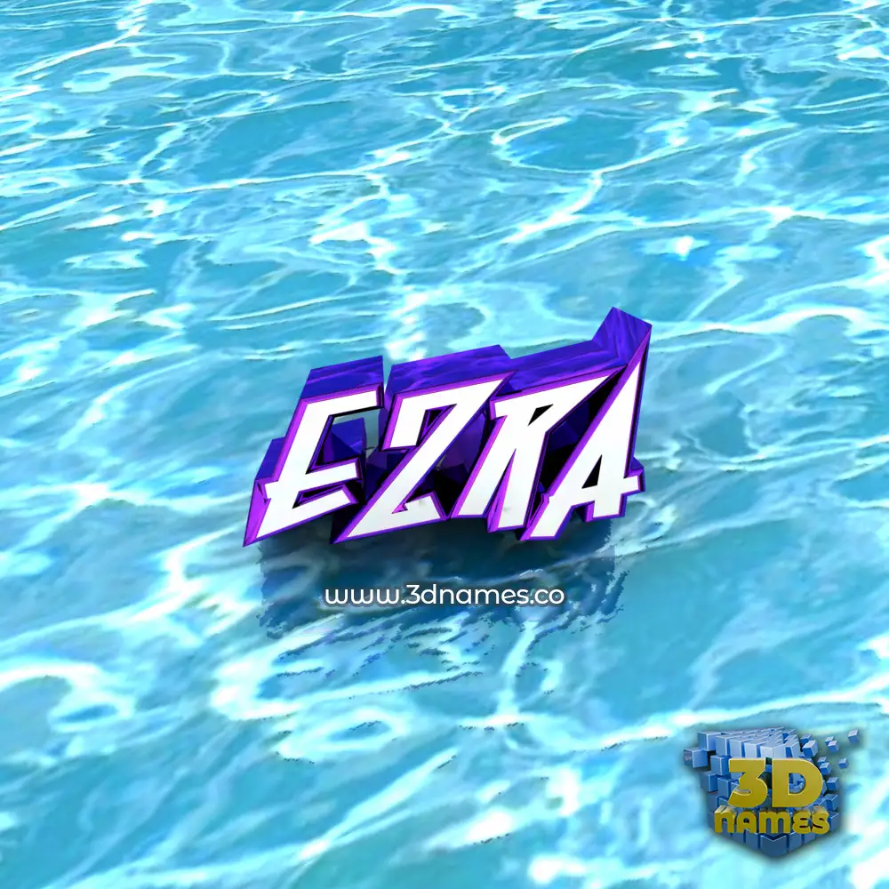ezra in Water style - 3D name wallpaper