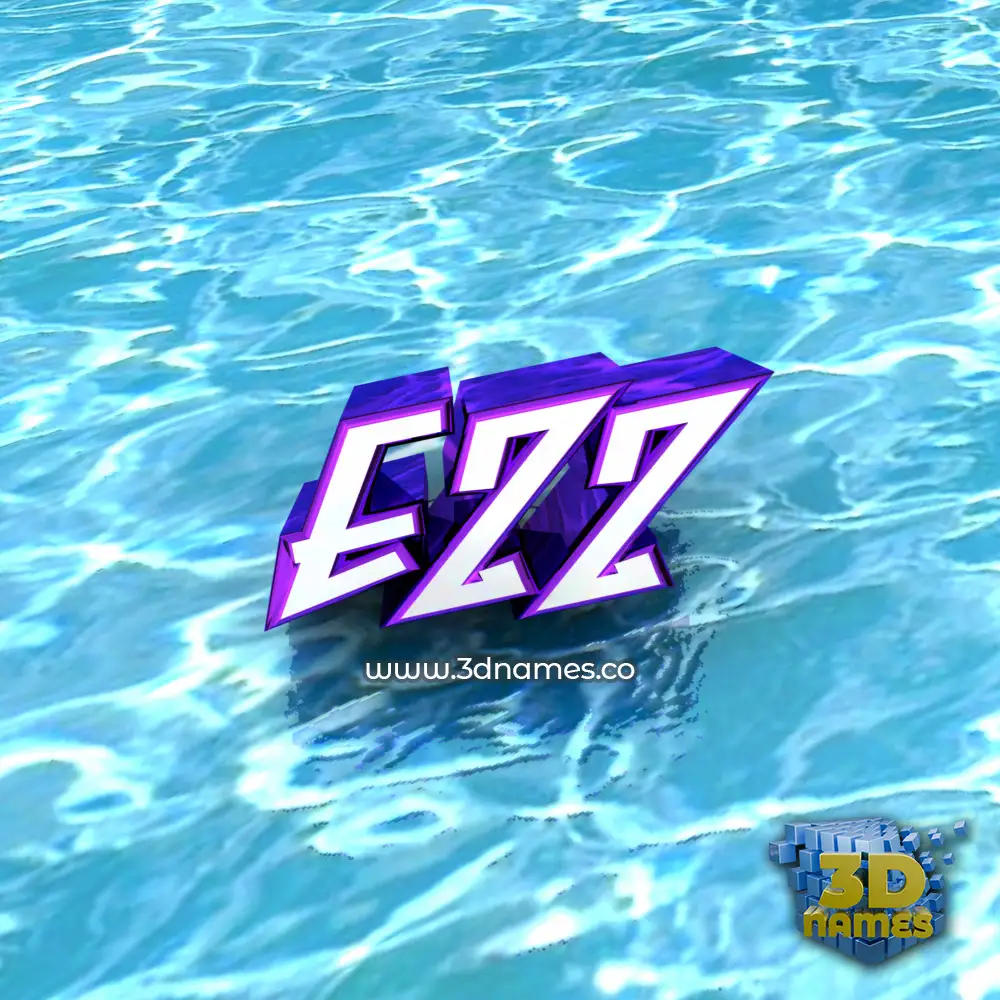 ezz in Water style - 3D name wallpaper