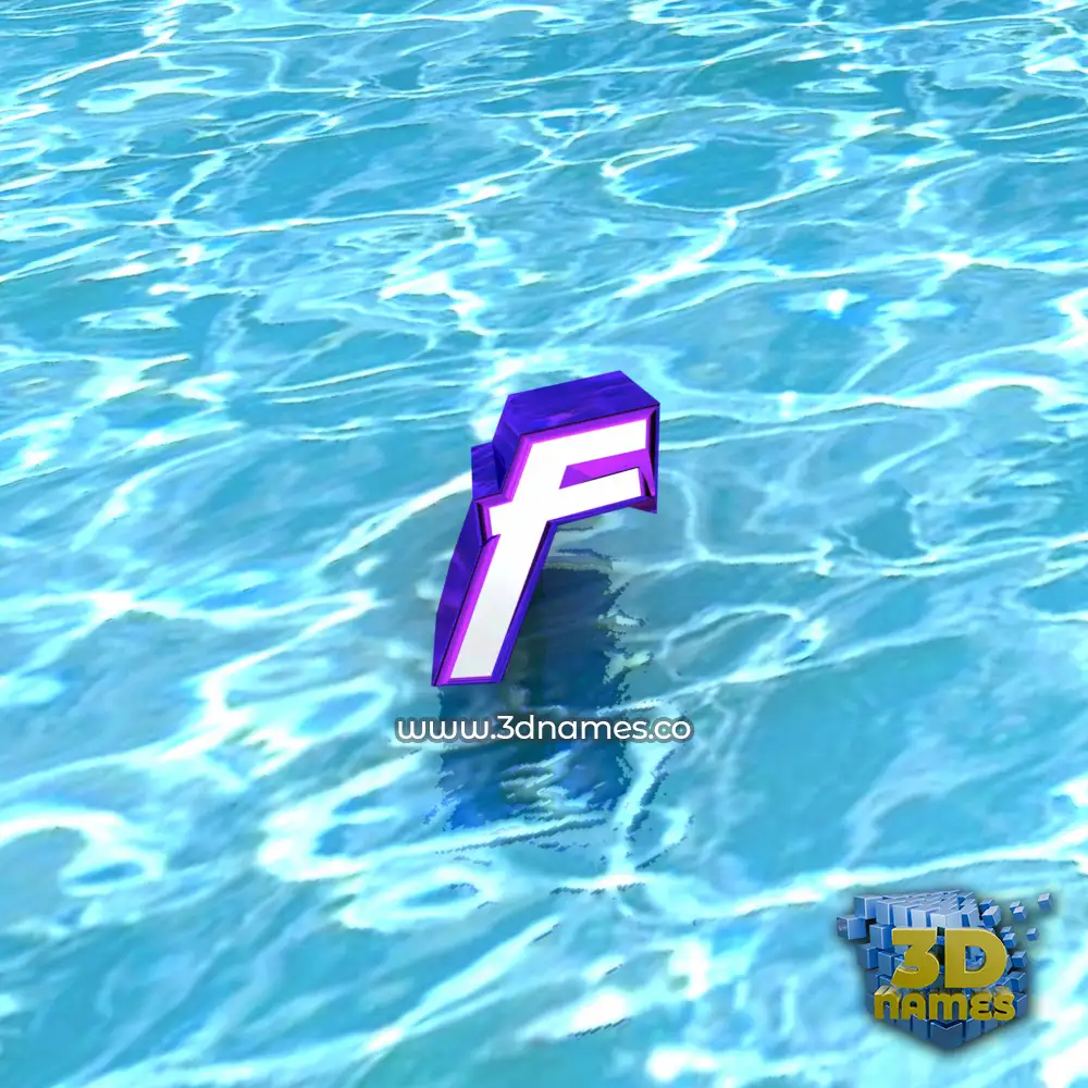 f in Water style - 3D name wallpaper