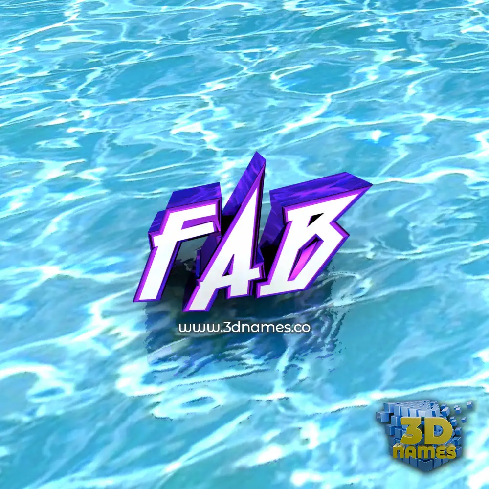 fab in Water style - 3D name wallpaper