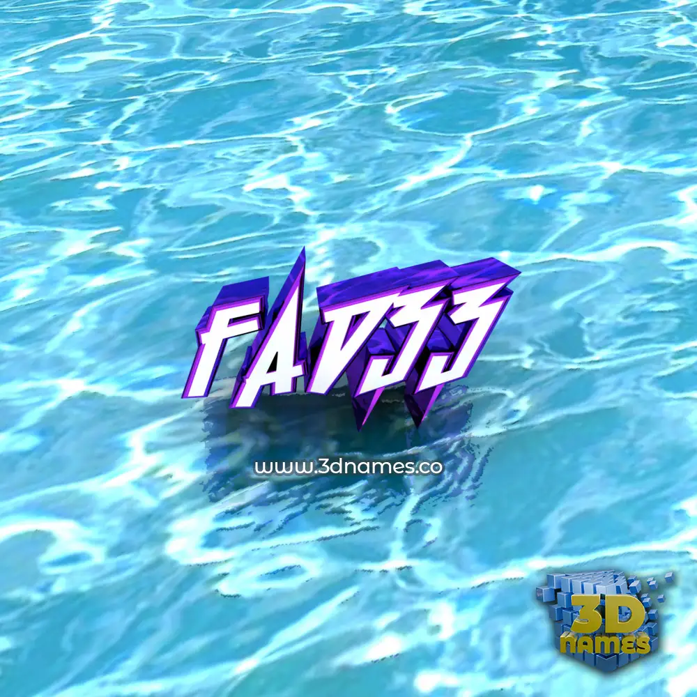 fad33 in Water style - 3D name wallpaper
