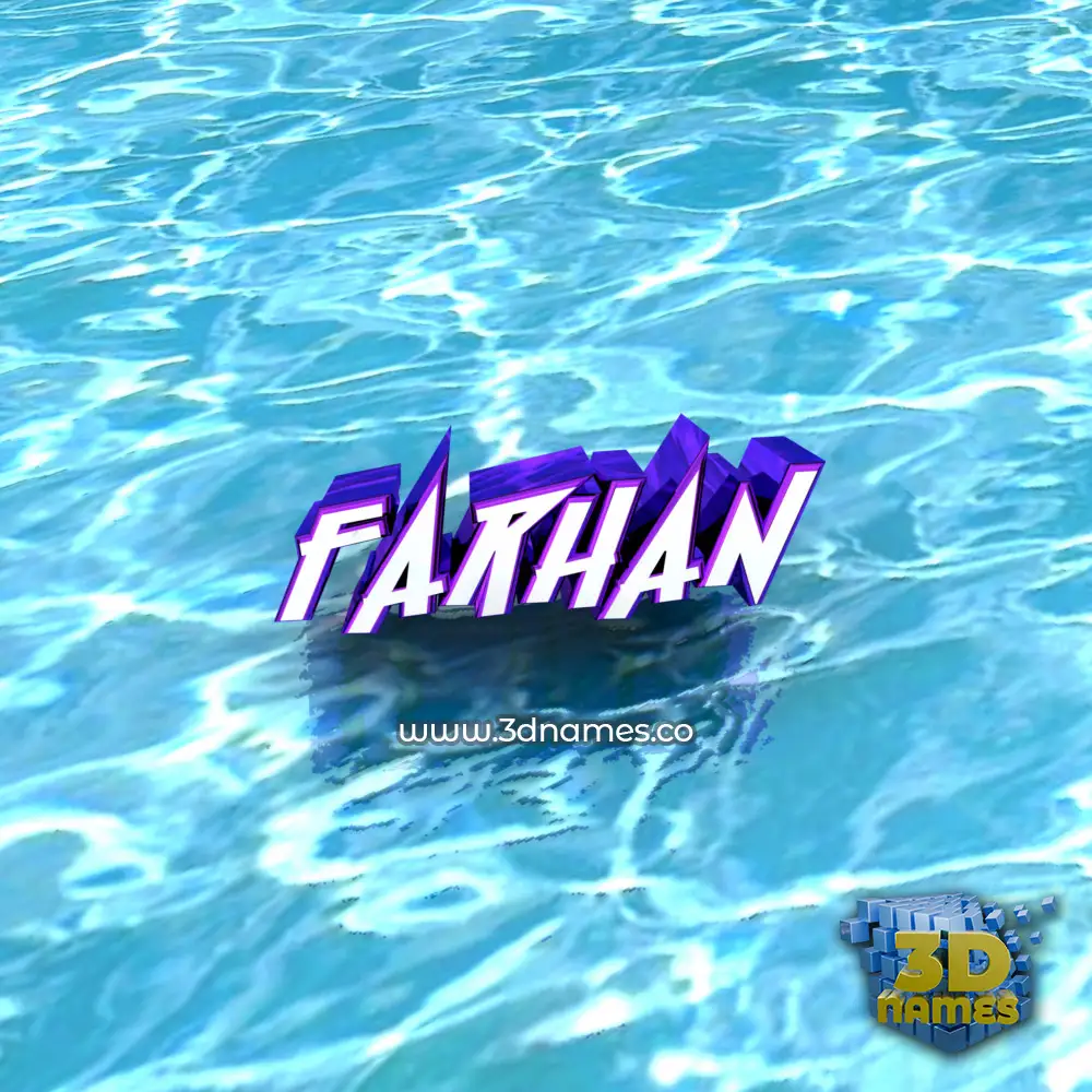 farhan in Water style - 3D name wallpaper