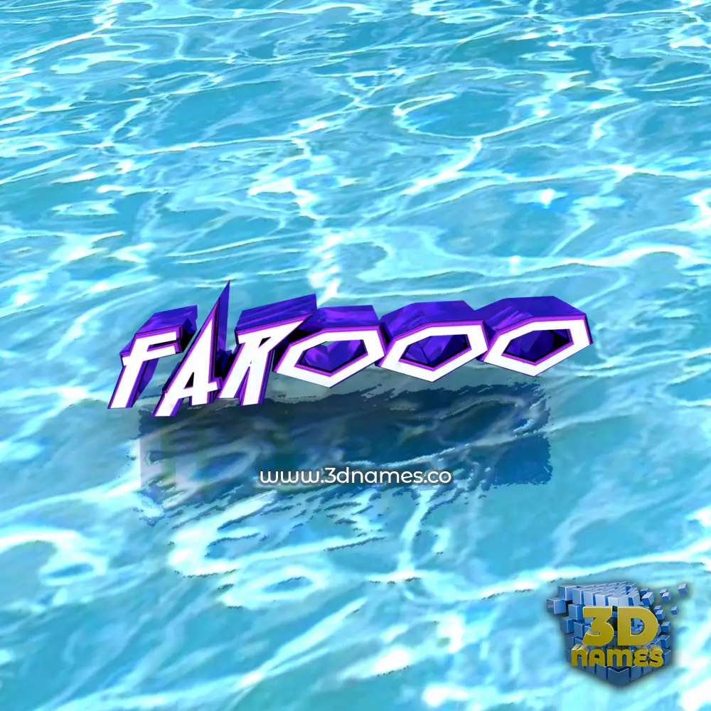 farooo in Water style - 3D name wallpaper