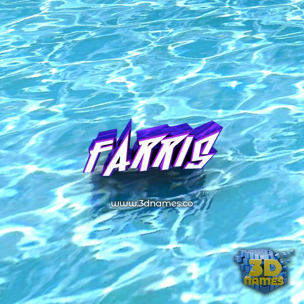 farris in Water style - 3D name wallpaper