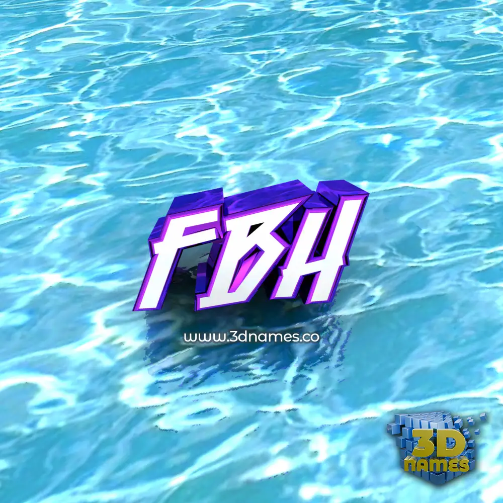 fbh in Water style - 3D name wallpaper