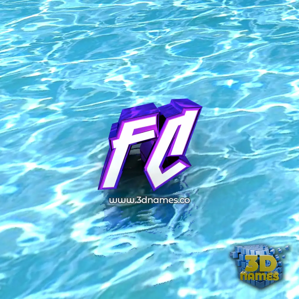 fc in Water style - 3D name wallpaper
