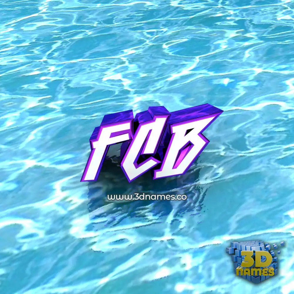 fcb in Water style - 3D name wallpaper