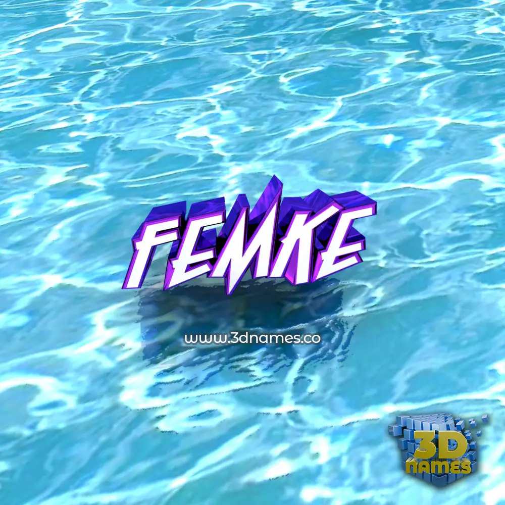 femke in Water style - 3D name wallpaper