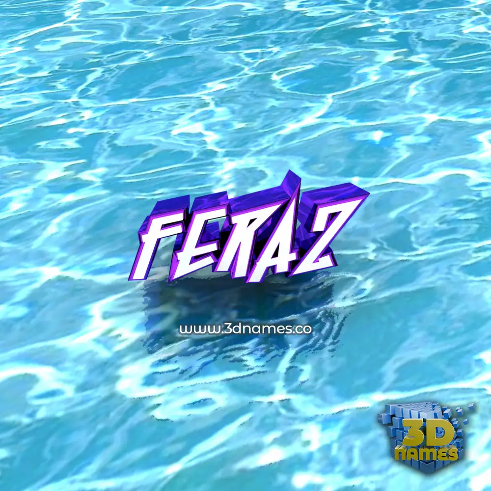 feraz in Water style - 3D name wallpaper