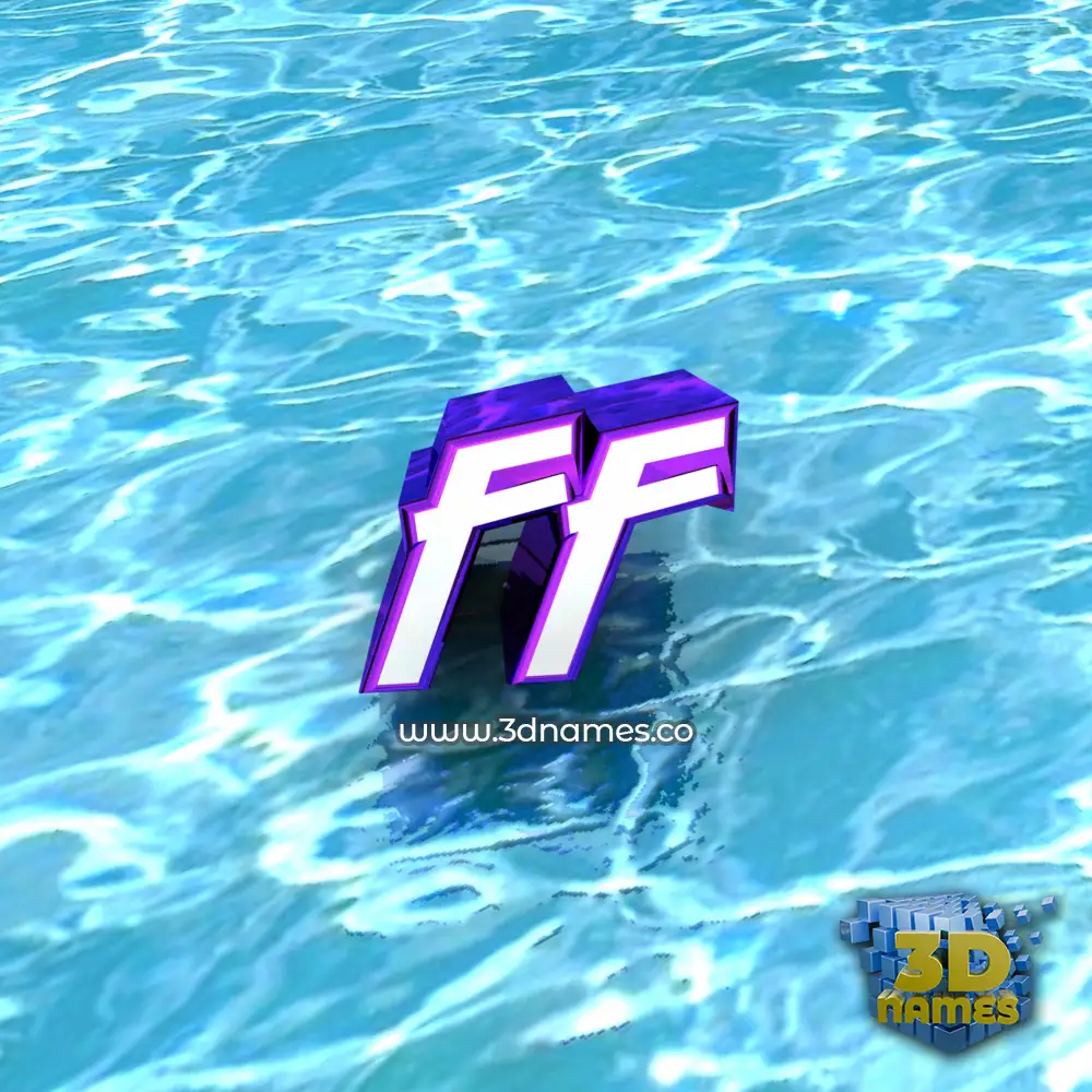 ff in Water style - 3D name wallpaper