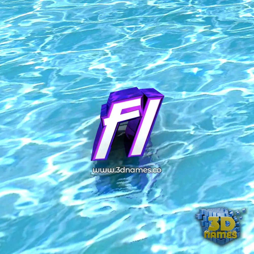 fi in Water style - 3D name wallpaper