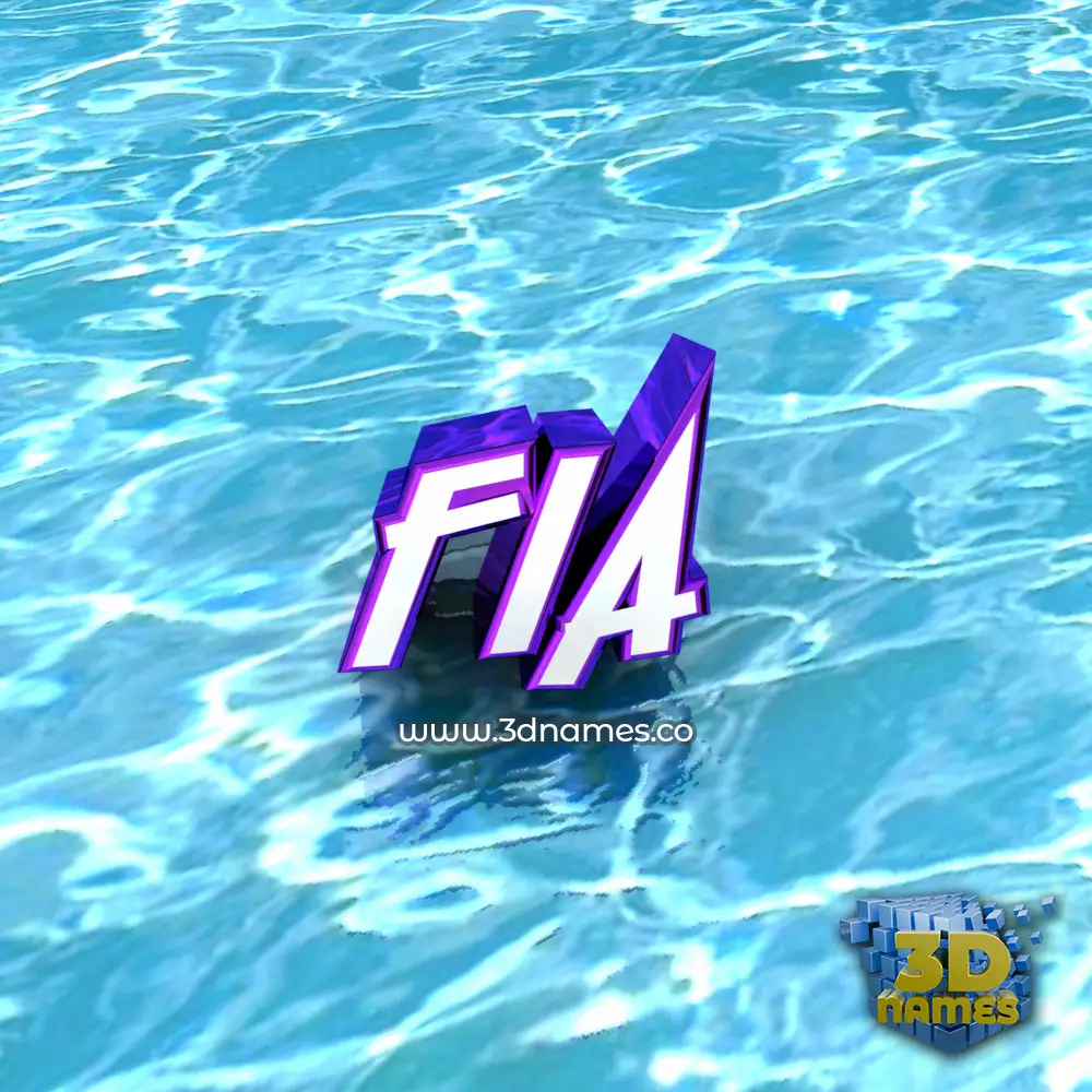 fia in Water style - 3D name wallpaper