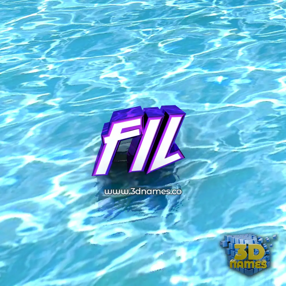 fil in Water style - 3D name wallpaper