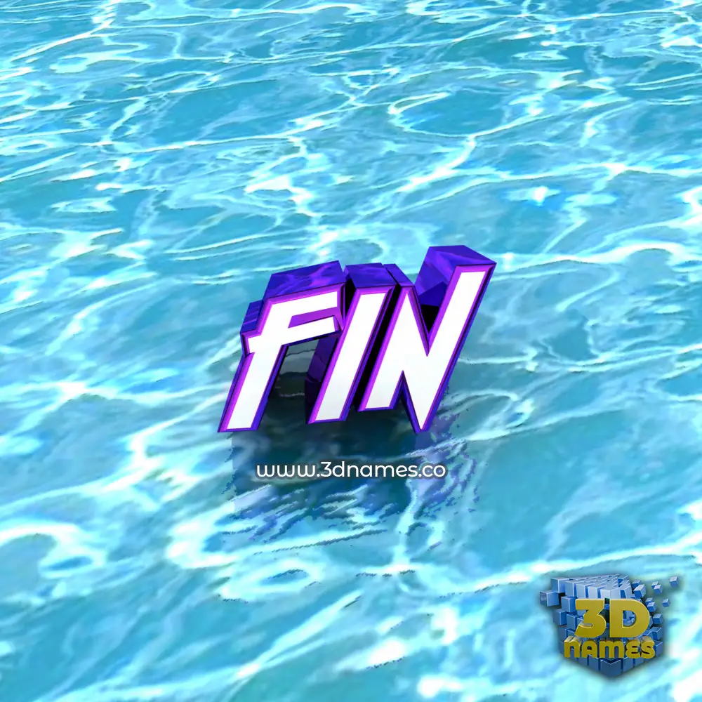 fin in Water style - 3D name wallpaper
