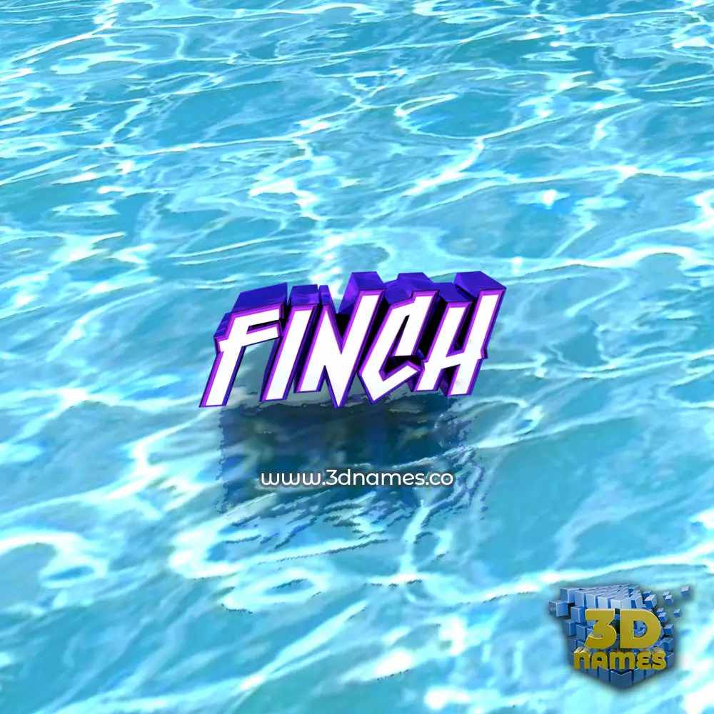 finch in Water style - 3D name wallpaper