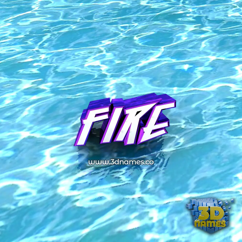 fire in Water style - 3D name wallpaper