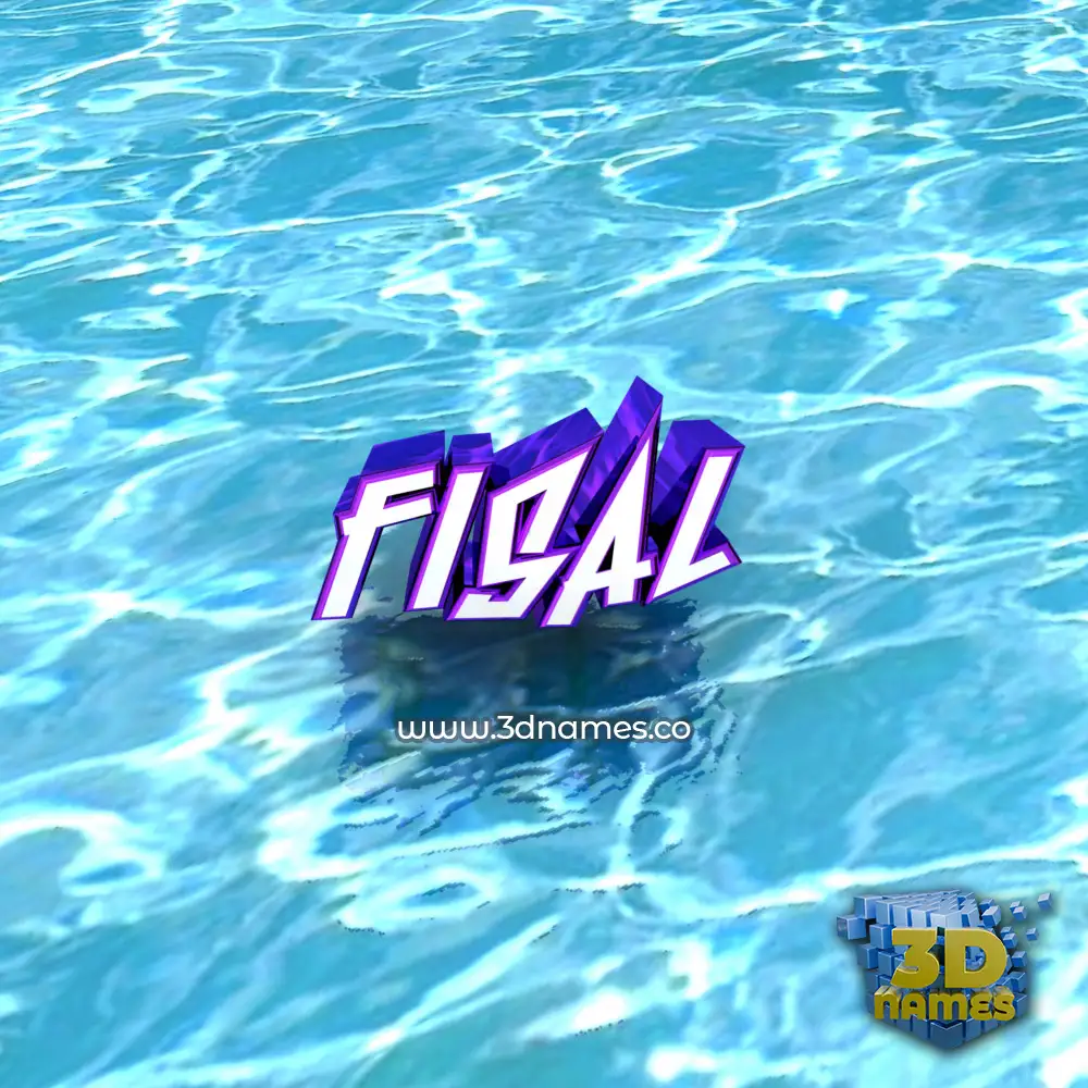 fisal in Water style - 3D name wallpaper