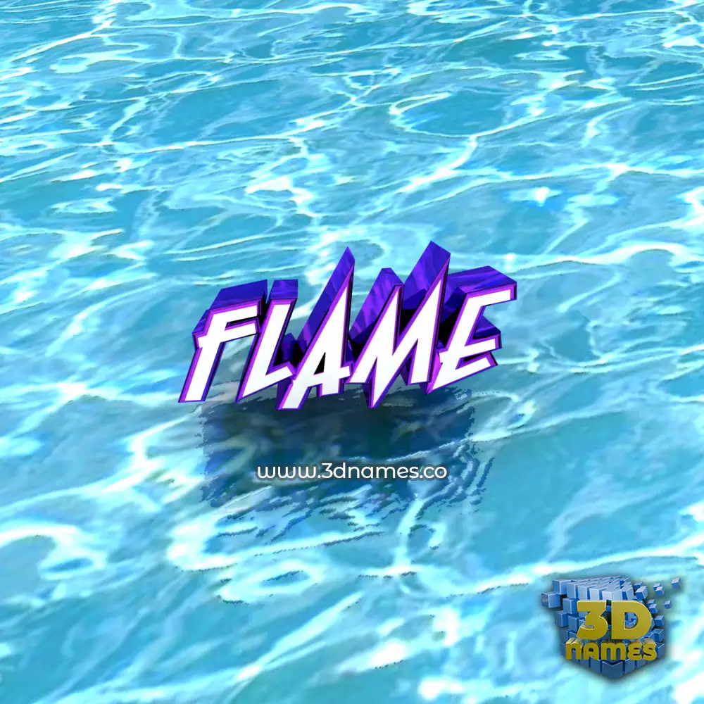 flame in Water style - 3D name wallpaper