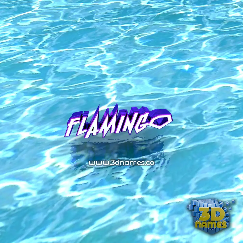 flamingo in Water style - 3D name wallpaper