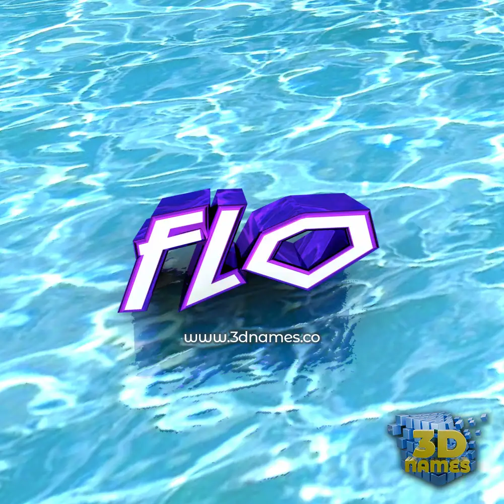flo in Water style - 3D name wallpaper