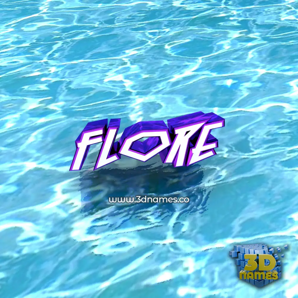 flore in Water style - 3D name wallpaper