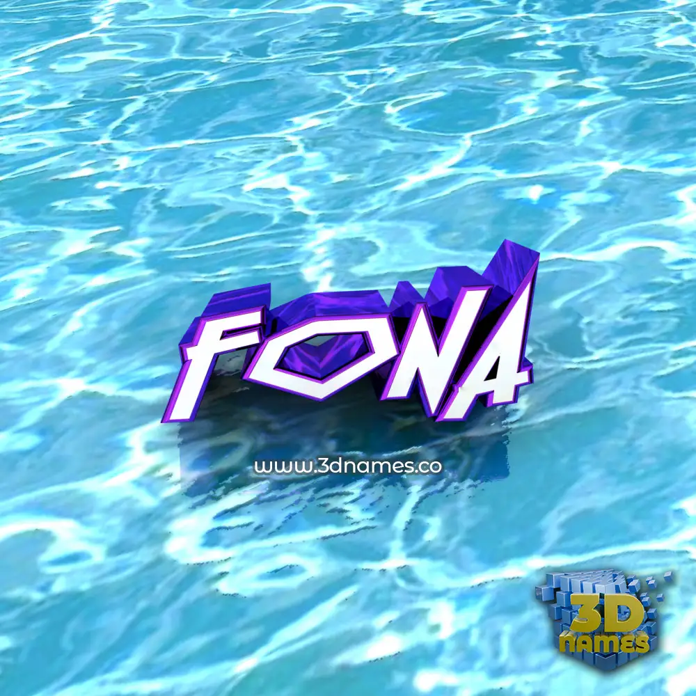 fona in Water style - 3D name wallpaper