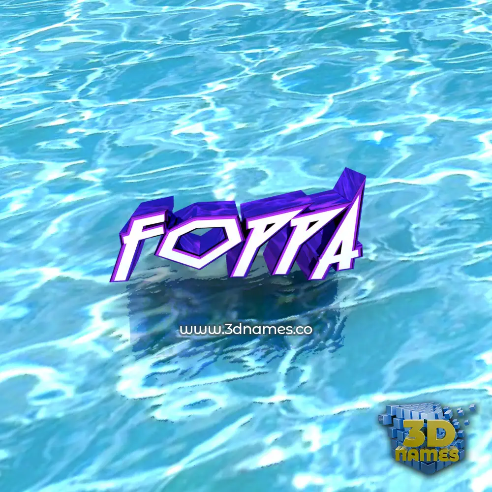 foppa in Water style - 3D name wallpaper