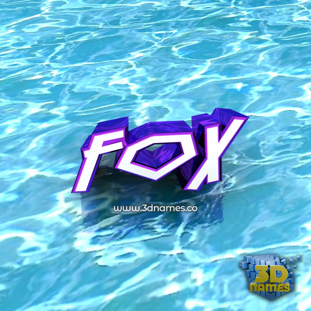 fox in Water style - 3D name wallpaper