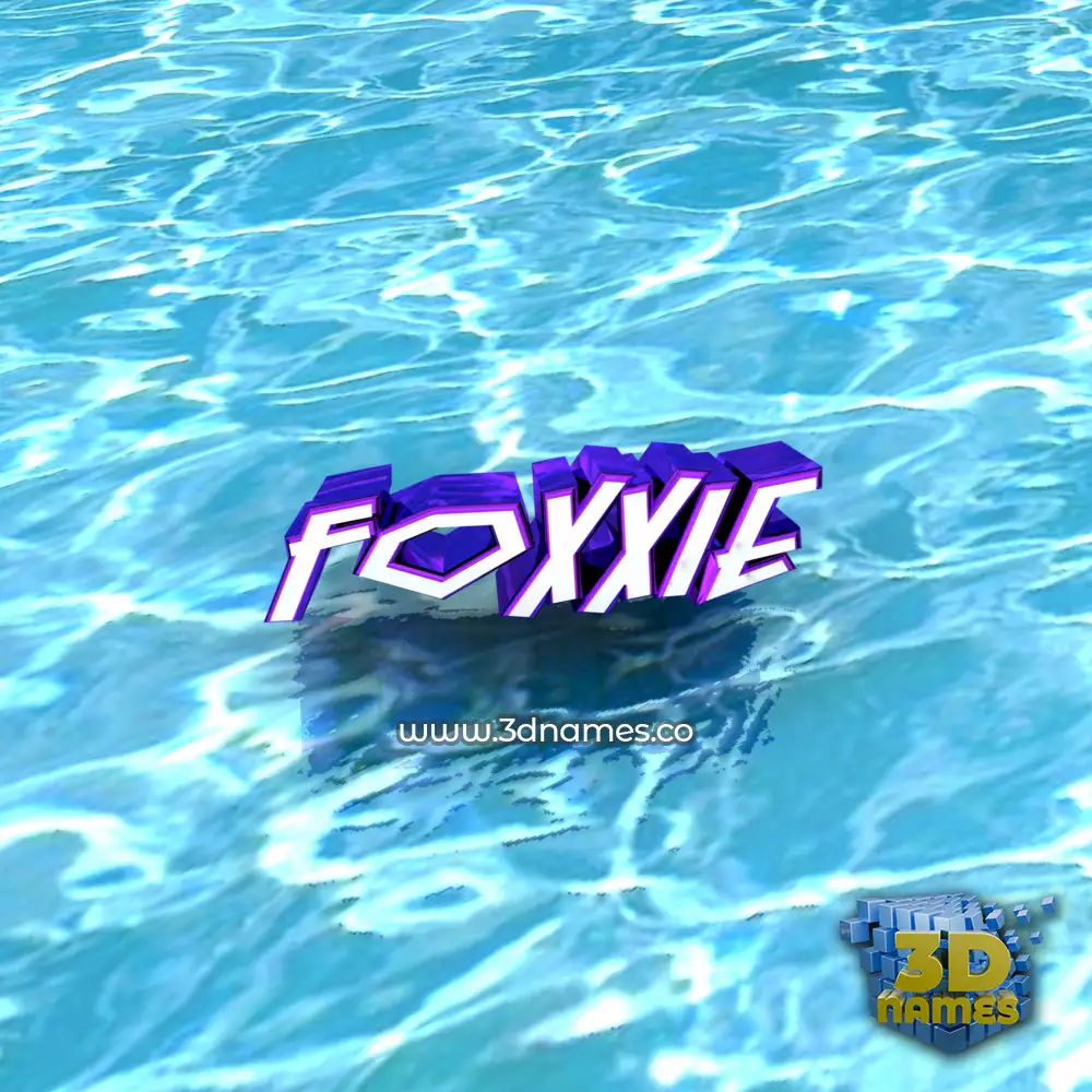 foxxie in Water style - 3D name wallpaper