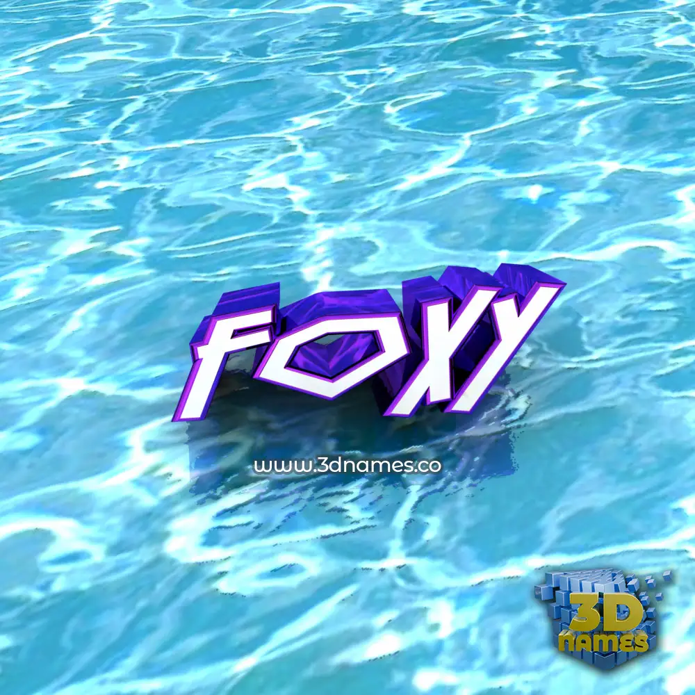 foxy in Water style - 3D name wallpaper