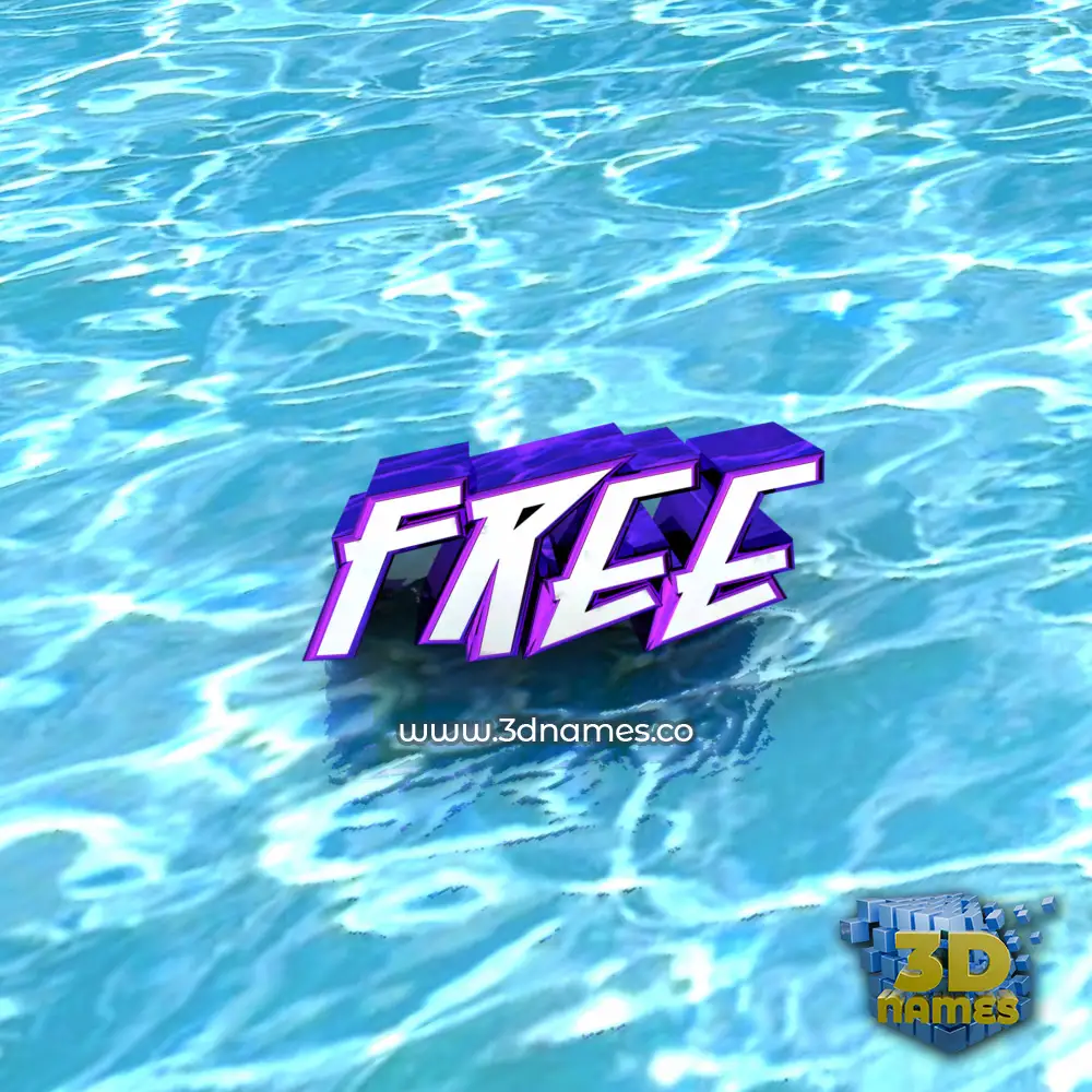 free in Water style - 3D name wallpaper