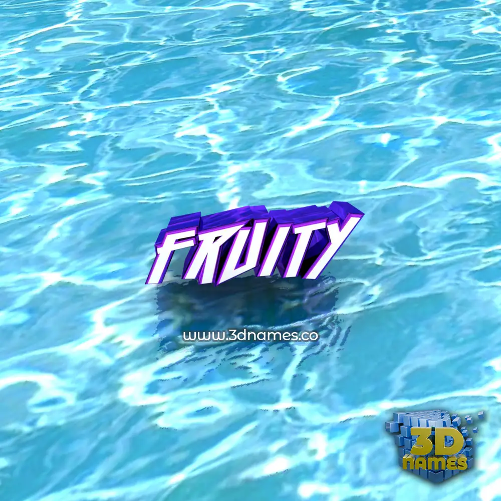 fruity in Water style - 3D name wallpaper