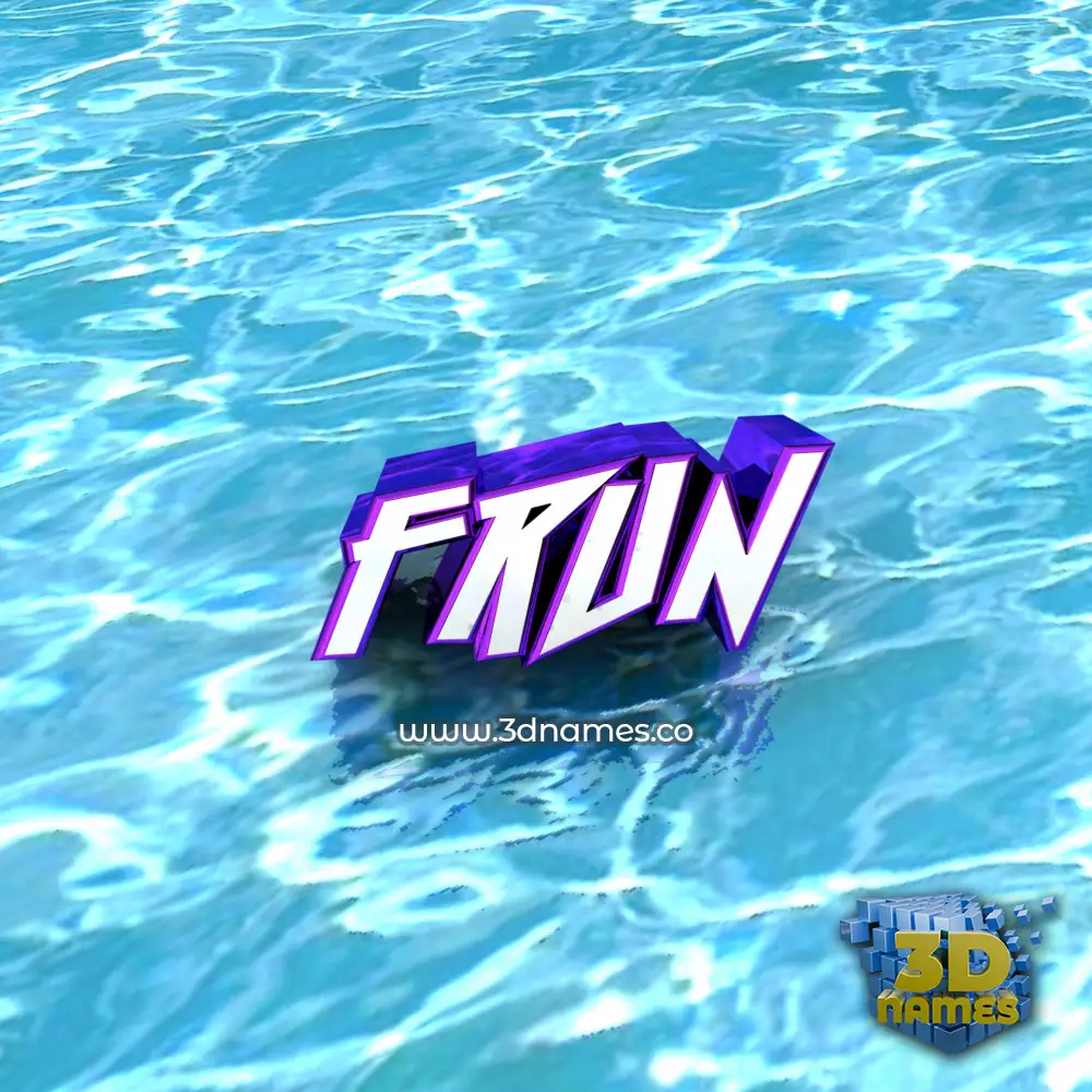 frun in Water style - 3D name wallpaper