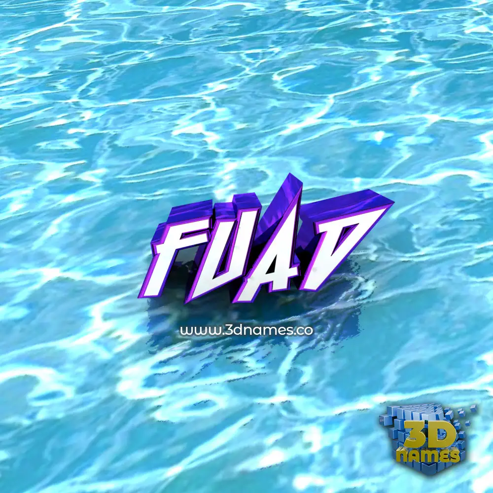 fuad in Water style - 3D name wallpaper